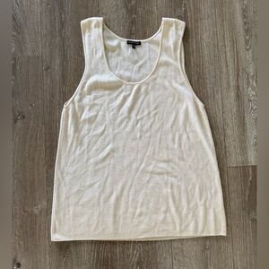 Eileen Fisher Cream Ribbed Tank Top
